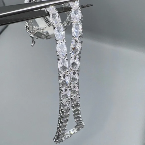 28ct Oval Tennis Necklace - Picture 15 of 16